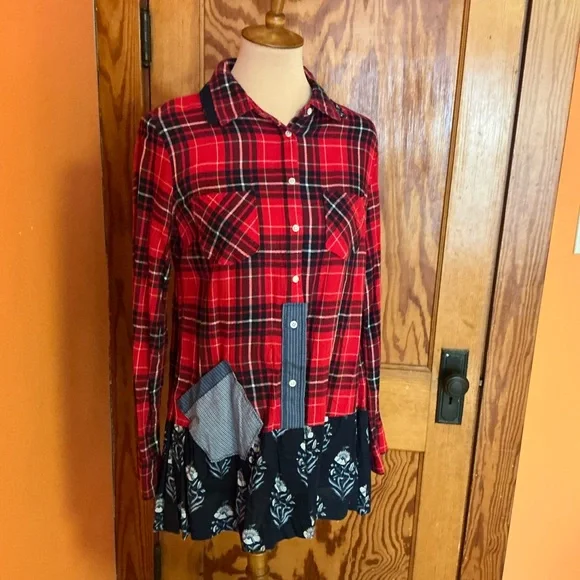 Merona Shabby Chic feminine ruffled flannel shirt - Picture 4 of 11